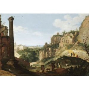 A Southern Landscape With Ruins, Possibly A Capriccio View Of Rome A Southern Landscape With Ruins, Possibly A Capriccio View Of Rome