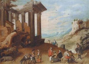 Ruines Animees: La Fuite En Egypte by Willem van, the Younger Nieulandt