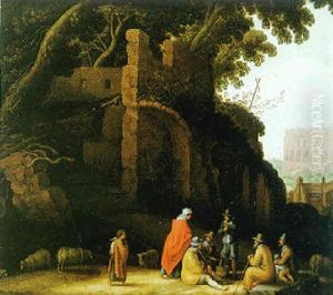 La Halte Des Bohemiens Avec Au Fond Le Colisee