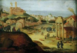Vue Du Campo Vaccino by Willem van, the Younger Nieulandt