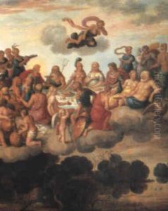L'assemblee Des Dieux by Willem van, the Younger Nieulandt