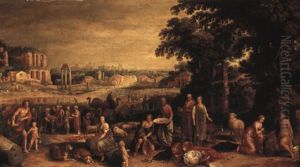 Aaron Instructing The Israelities To Gather Golden Earrings To Fashion Into The Golden Calf