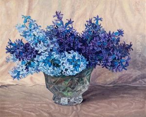 Hyacinths In Crystal Vase by Jakob Nieweg