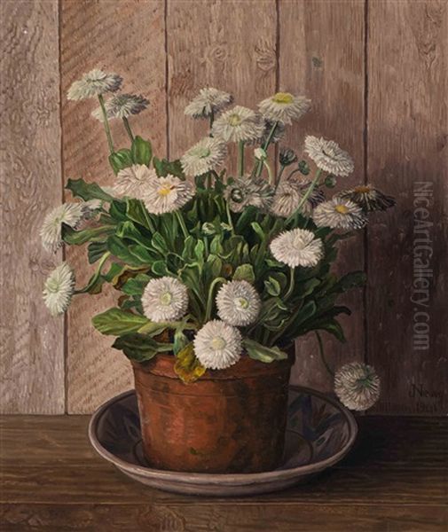 Stilleven Met Witte Chrysanten - view 1