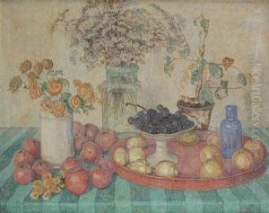 A Still Life With Fruits And Flowers by Jakob Nieweg