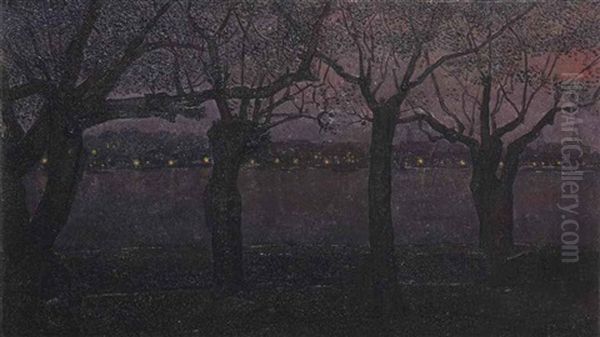 A View Of The River Waal By Night, Nijmegen - view 1