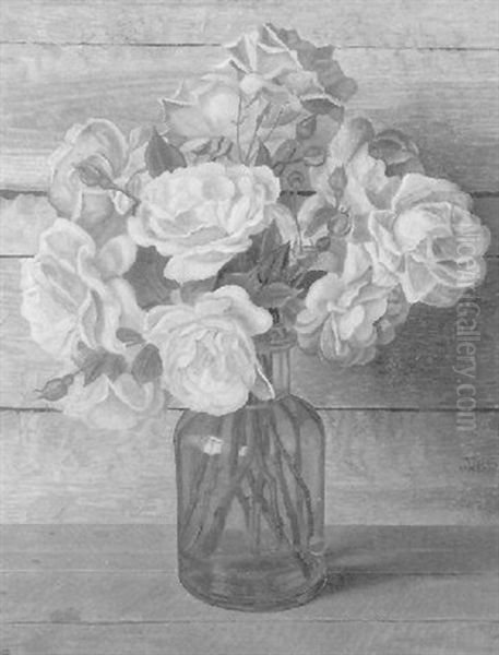 Pink Roses In A Vase - view 1