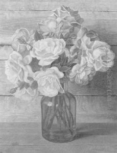 Pink Roses In A Vase by Jakob Nieweg