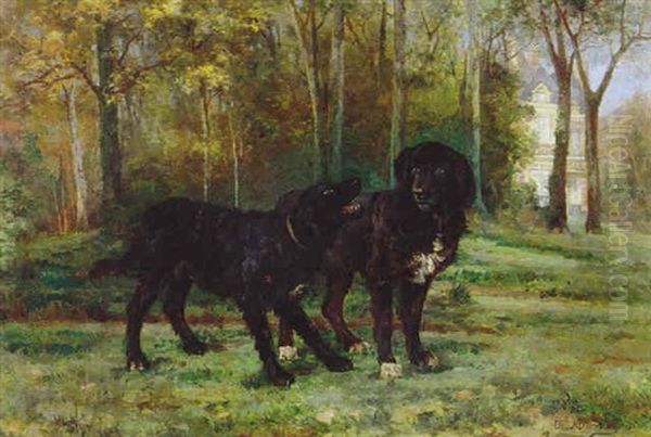 Chiens Devant Un Chateau - view 1