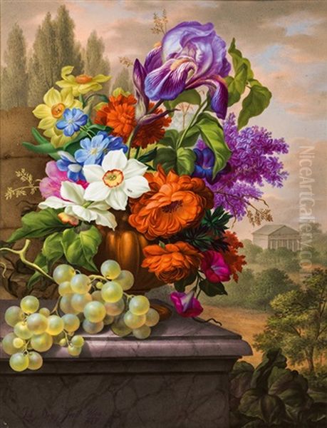 Flower Still Life With Grapes - view 1