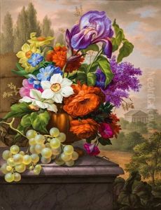 Flower Still Life With Grapes