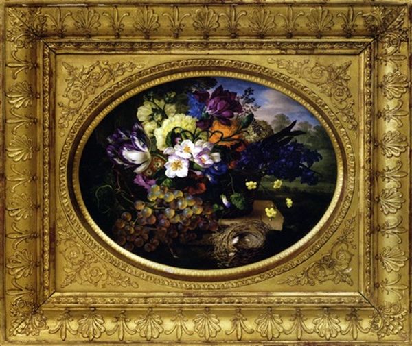 Plaque Ornee D'un Bouquet De Fleurs - view 1