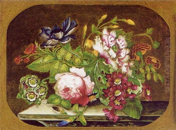 Blumenstraus Auf Einer Tischplatte - view 1