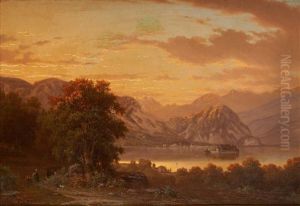 Coucher De Soleil Sur Le Lac