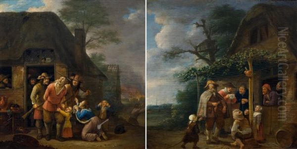Pair Of Works: Genre Scenes With An Assault And Musicians - view 1