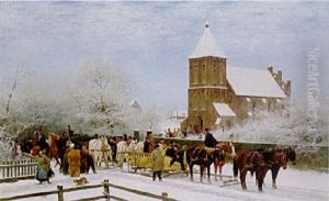 Ostpreusische Bauernhochzeit by Arthur Johann Severin Nikutovski