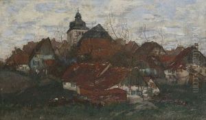 Kleines Dorf Mit Kirche