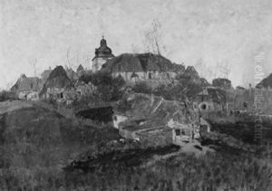 Blick Auf Oberkaufungen Im Hessischen by Erich Nikutowski