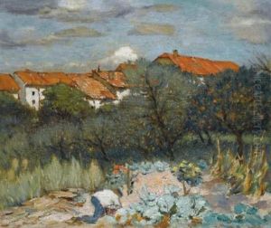 Landscape With Red Roofs by Peter Alexanrovitch (Pierre) Nilouss