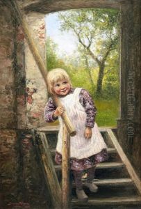 Flicka Pa Trappa by Johan Severin Nilsson