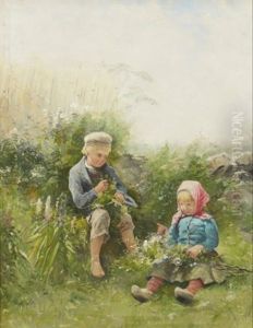 Barn Plockandes Blommor Barn Plockandes Blommor