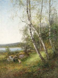 Bjorkbacke, Motiv Fr. Halland Bjorkbacke, Motiv Fr. Halland