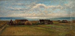 Kustlandskap Med Gardar by Johan Severin Nilsson