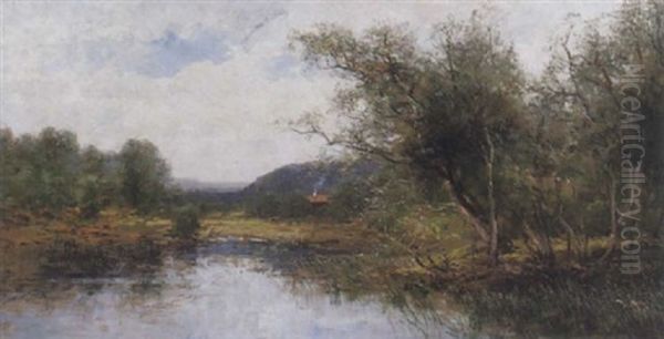 Insjolandskap Med Rod Stuga - view 1