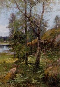 Insjolandskap - Solig Vardag by Johan Severin Nilsson