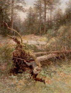 Skogslandskap Med Jagare Vid Rotvalta by Johan Severin Nilsson