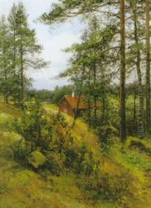 Rod Stuga I Skogen by Johan Severin Nilsson