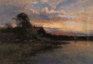 Aftonstamning Over Torp Och Sjo by Johan Severin Nilsson