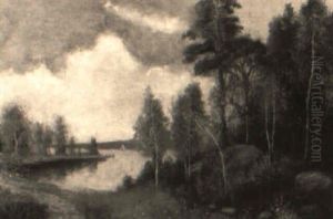 Insj"vik Med Stuga by Johan Severin Nilsson