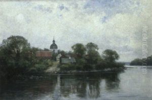 Sj"landskap Med Kyrka Och Pr,stg+rd