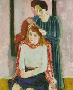 Haret Ordnas - Interior Med Kvinnor by Nils Nilsson