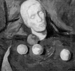 Stilleben Med Statyett Och Frukter by Nils Nilsson