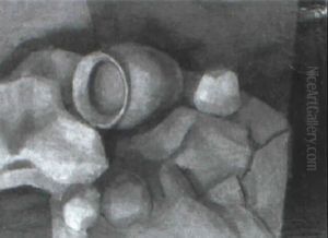 Stilleben Med Kruka Och Frukter by Nils Nilsson