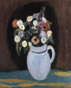 Stilleben Med Blommor I Krus by Nils Nilsson