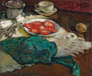Tomates Coupees Et Tablier Vert by Petr Alexandrovich Nilus