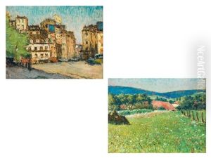 Sommerliches Blumenfeld - Pariser Stadtansicht (2 Works) Sommerliches Blumenfeld - Pariser Stadtansicht (2 Works)