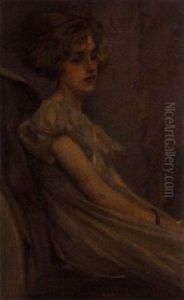Young Girl Sitting On A Chair by Dimitrios Biskinis