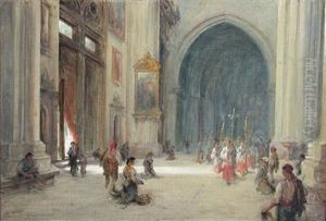 The Procession, An Italian Church by Pollock Sinclair Nisbet