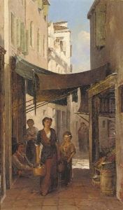 Figures In A Venetian Back-street by Pollock Sinclair Nisbet