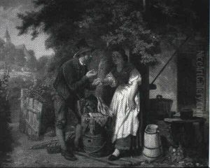 Den Omrejsende Guldsmed Viser En Ung Pige En Ring