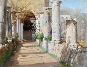 Pergola Pa Capri. Solskin. (pergola In Capri. Sunshine) by Thorvald Simeon Niss