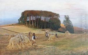 Harvest Scenery With Trees In The Background by Thorvald Simeon Niss