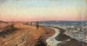 Th. Niss, Erik Henningsen, Hans Nic. Hansen Og Krogh Paa Vei Til Skagen by Thorvald Simeon Niss