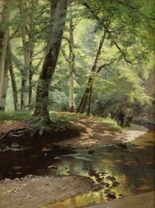 Kunstner Staende Ved Staffeli Ved Alob, Sommer
