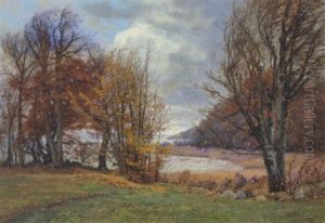 Efteraarsdag Ved Furesoen by Thorvald Simeon Niss