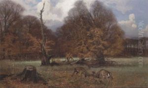 Efteraarsdag. Jaegersborg Dyrehave by Thorvald Simeon Niss